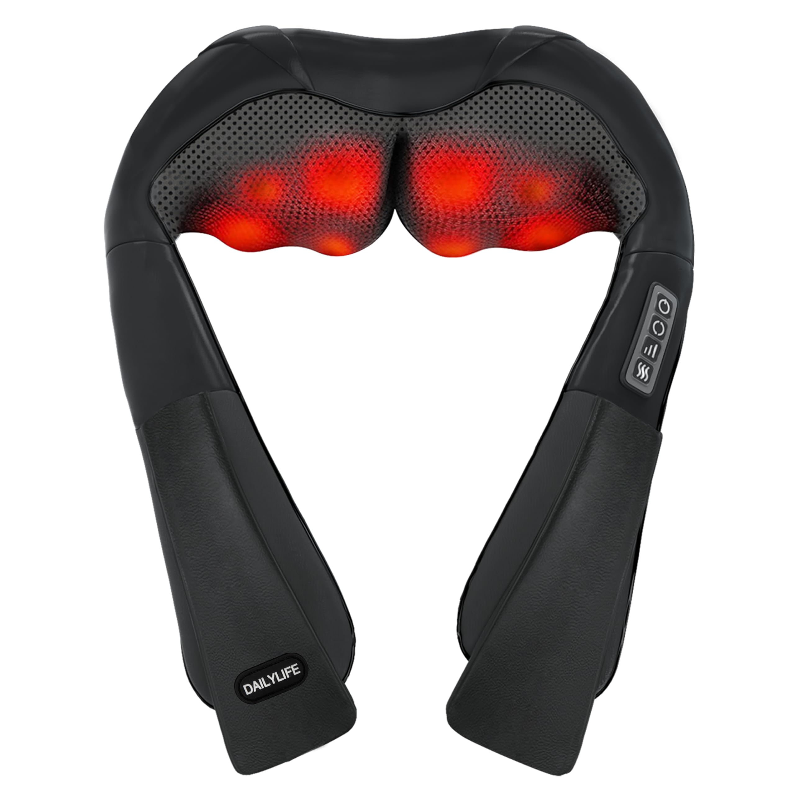 DAILYLIFE Neck Massager with Heat, Electric Back Massager for Pain Relief Deep Tissue, Massager for Neck Pain, Shoulder, Waist, Leg and Foot, Relaxation Gifts for Wife, Husband, Dad, Mom Black