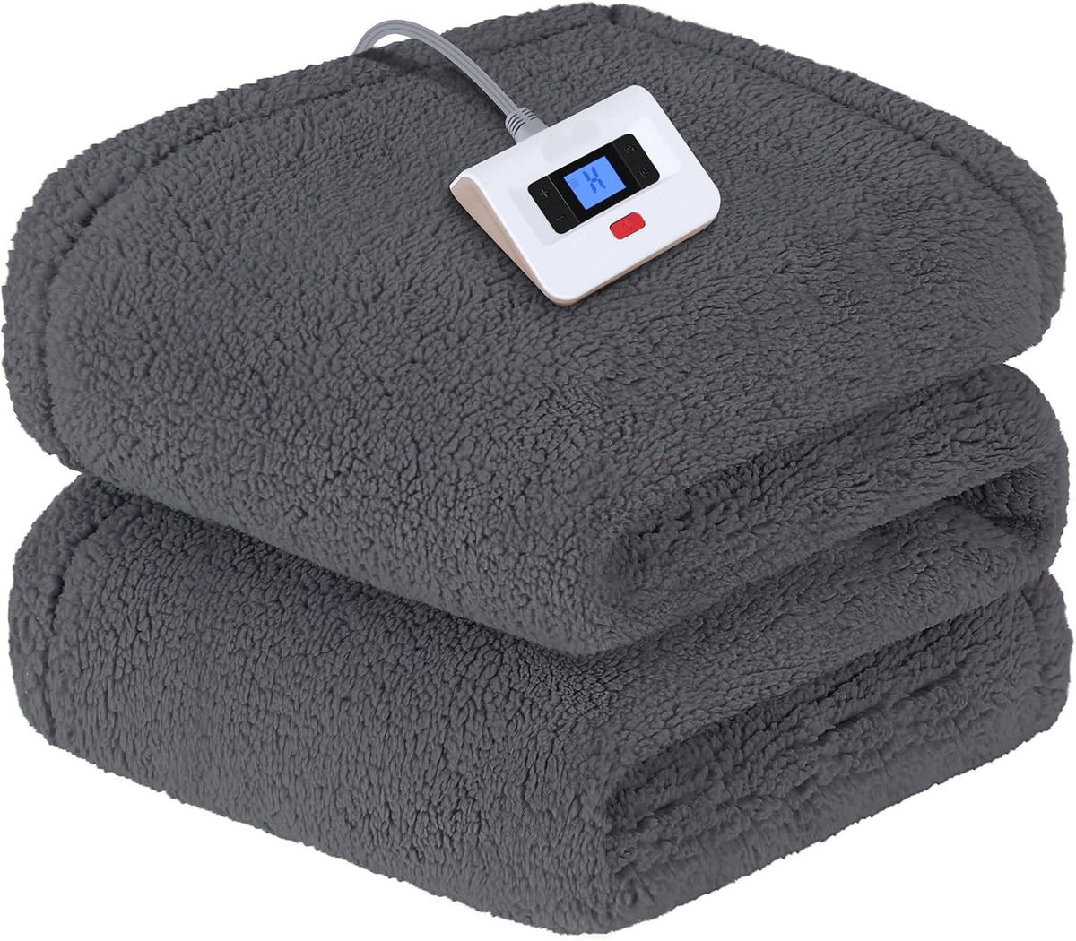 Warmrest Heated Electric -Soft Sherpa, 1-12 Hours Auto Off & 10 Heating Levels & Over-Heat Protection, Machine Washable
