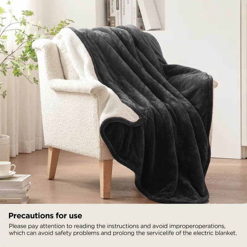 Electric Wearable Throw Blanket with Sleeves & Foot Pocket, Portable Heated Blanket with 4 Heat Settings, 4 Hour Auto Shut-off, 50" x 70" + 18