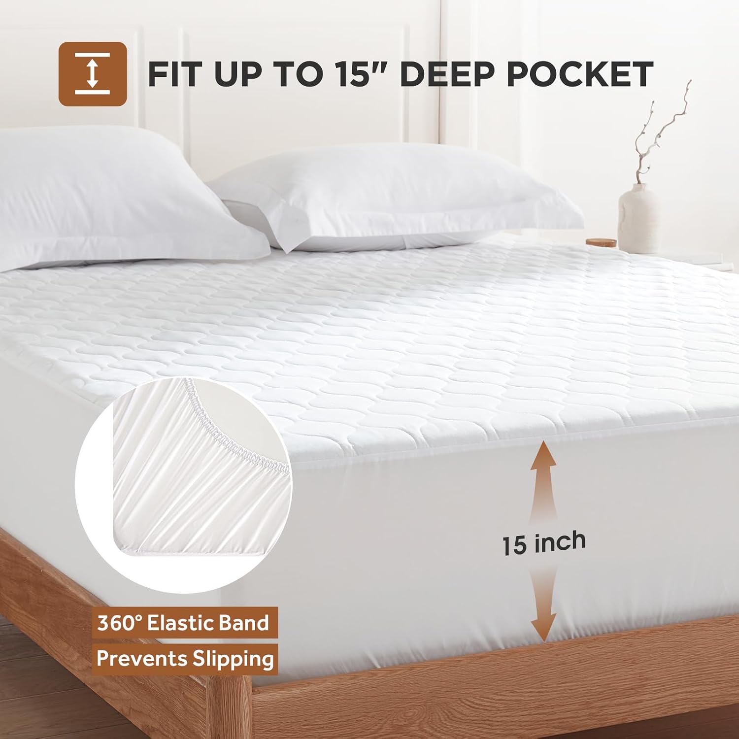 Heated Mattress Pad with Memory & Preheat Functions, 2-10 Hour Auto Off & 9 Heat Settings, Single Controller, Fast Heating, Deep Pocket, Electric Mattress Pad