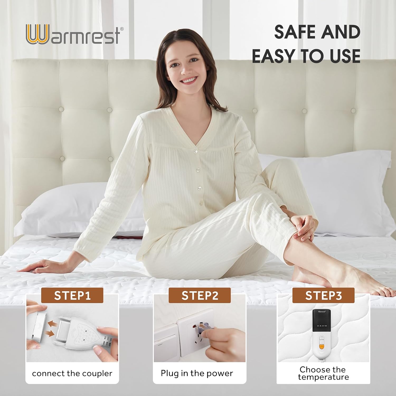 Heated Mattress Pad with Memory & Preheat Functions, 2-10 Hour Auto Off & 9 Heat Settings, Single Controller, Fast Heating, Deep Pocket, Electric Mattress Pad
