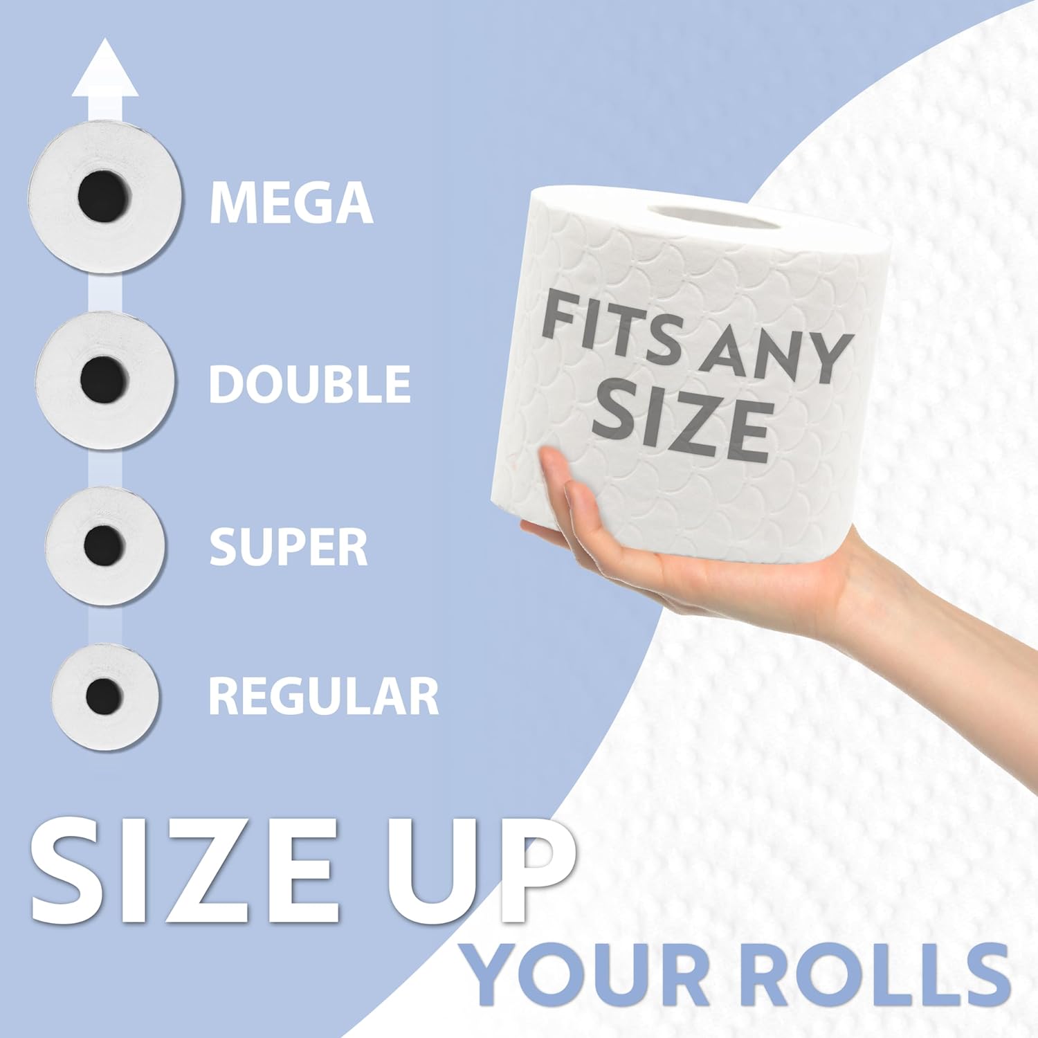 Rose Gold Toilet Paper Holder, Freestanding Bathroom Tissue Organizer, [Holds MEGA Rolls], 2 Pack