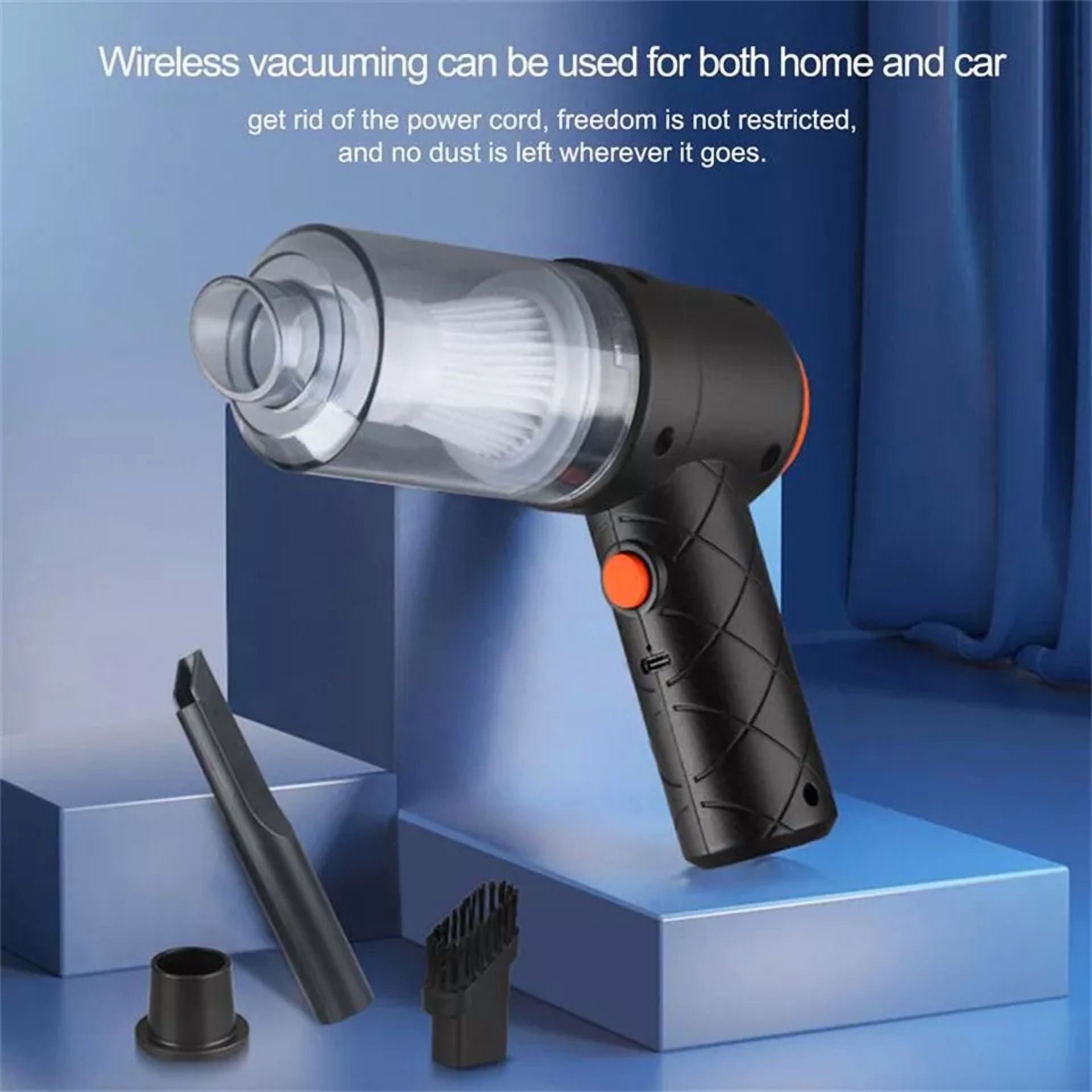 2 in 1 Handheld Cordless Vacuum Cleaner Home & Car Dust Blower Mini Air Duster, 2 Pack