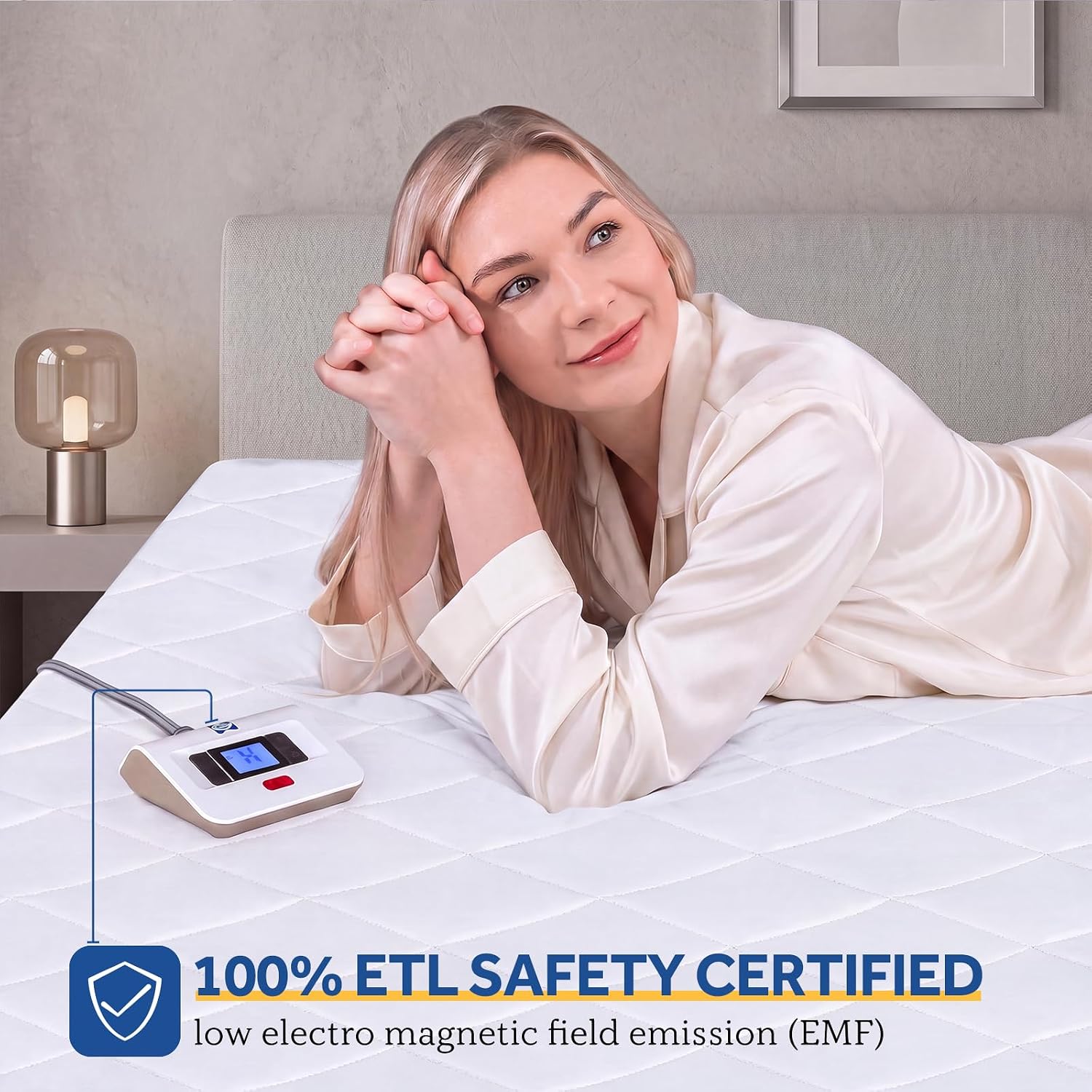 Sealy Heated Mattress Pad | Luxury Quilted Waterproof Electric Mattress Cover with 10 Heat Setting Controller & 1-12 Hours Auto Shut Off | Fit Up to 15" Deep Pocket | Luxury Quilted Electric Mattress Cover 1 to 12 Hours Auto Shut Off