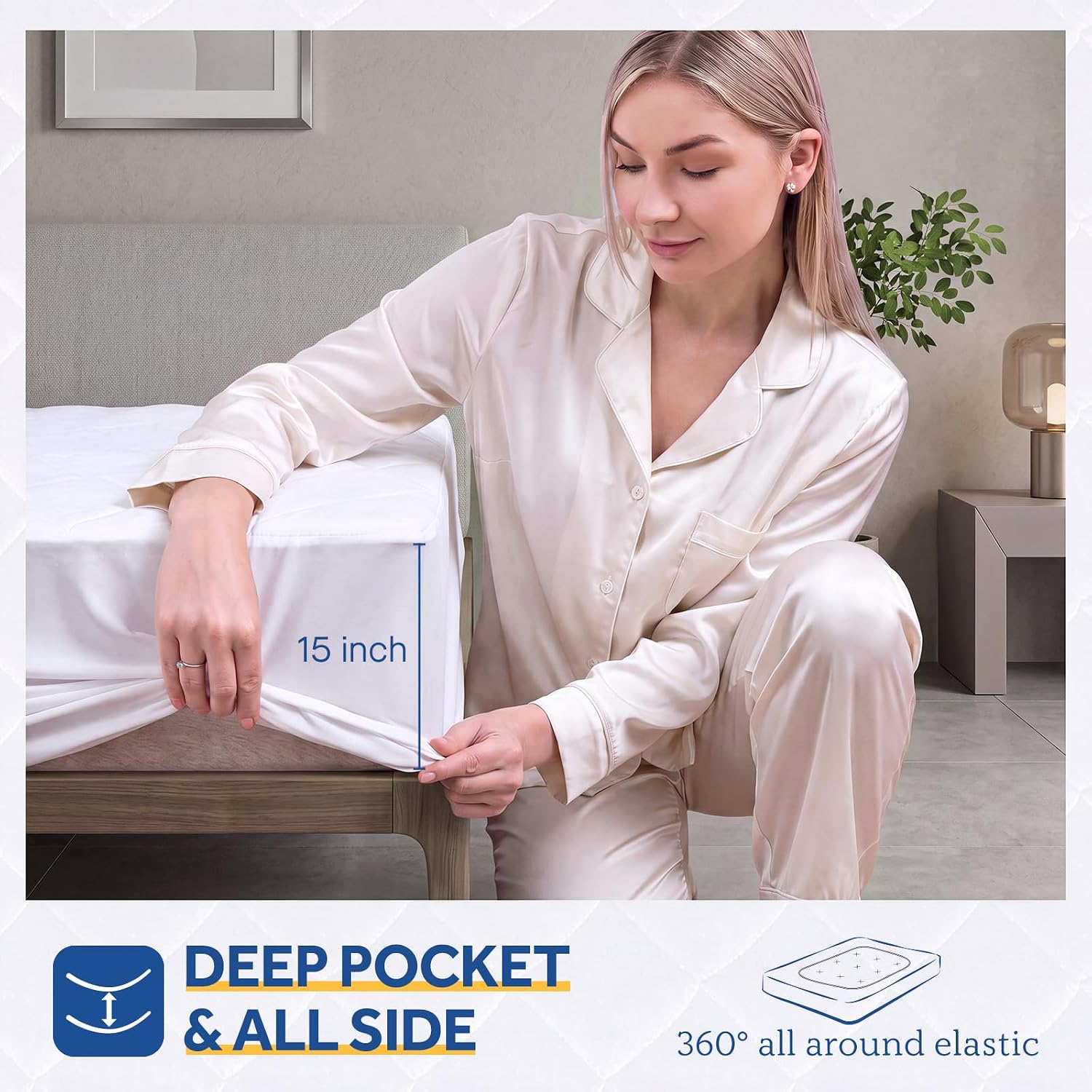 Sealy Heated Mattress Pad | Luxury Quilted Waterproof Electric Mattress Cover with 10 Heat Setting Controller & 1-12 Hours Auto Shut Off | Fit Up to 15" Deep Pocket | Luxury Quilted Electric Mattress Cover 1 to 12 Hours Auto Shut Off