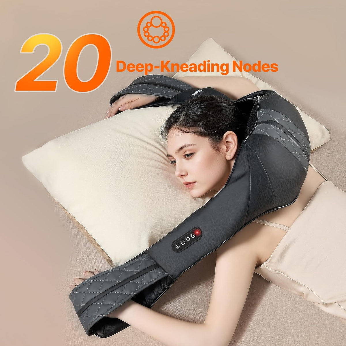 Elomol Neck Shoulder Massager with Heat, Rechargeable Shiatsu Deep Tissue Kneading Massager for Neck, Back, Shoulders and Legs