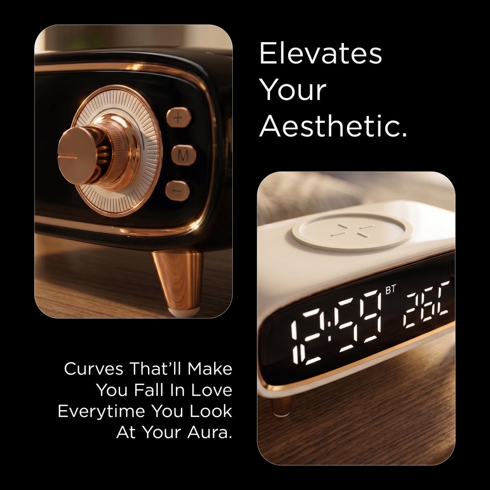 Sarina Wireless Charging Alarm Clock with Speaker