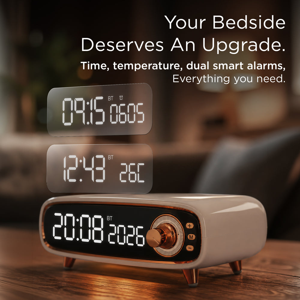 Sarina Wireless Charging Alarm Clock with Speaker