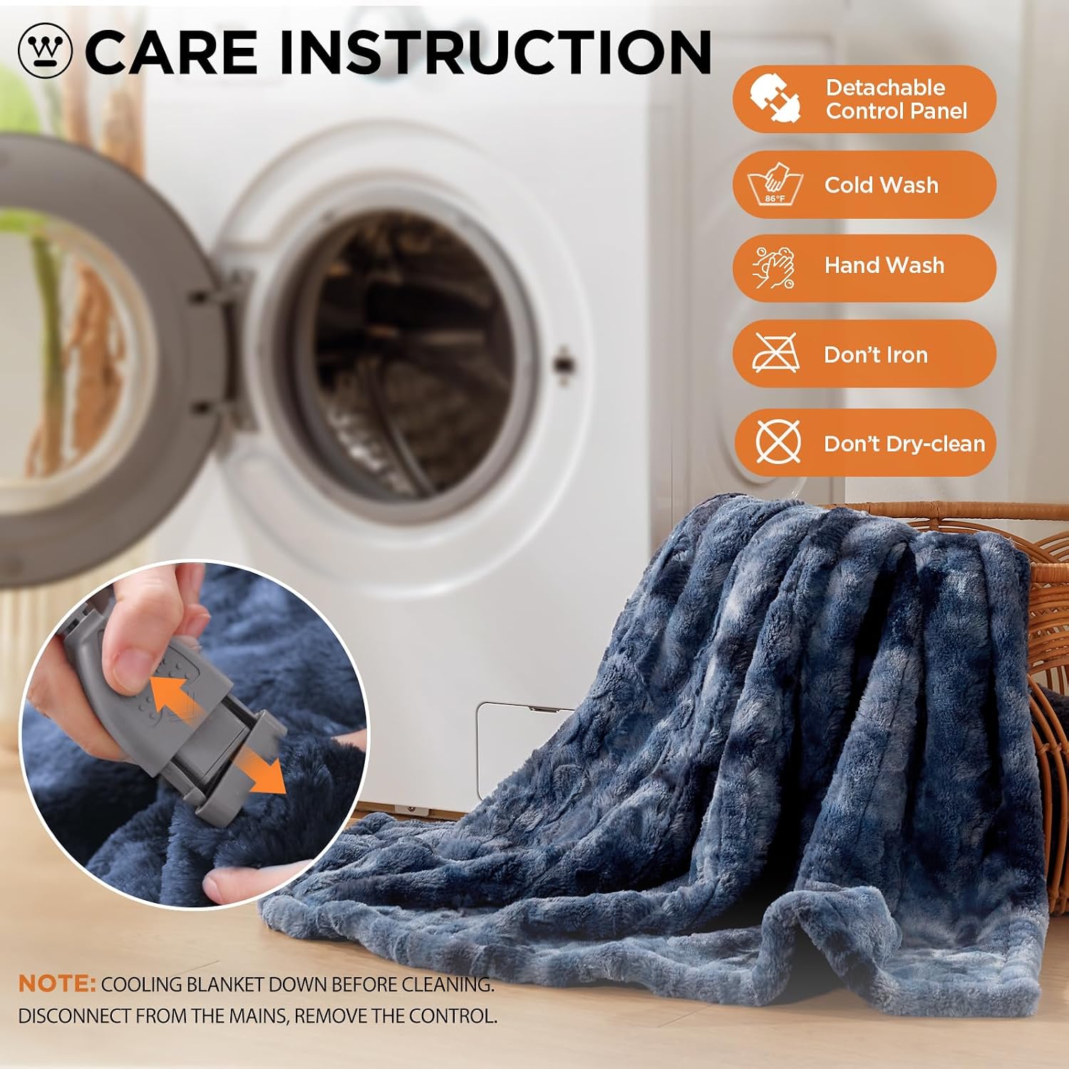 Westinghouse Heated Electric Blanket Faux Fur with 10 Levels, 1-12H Auto-Off, Machine Washable, Overheat Protection, ETL Certified, Cozy Warmth for Home, Queen, 84" x 90"