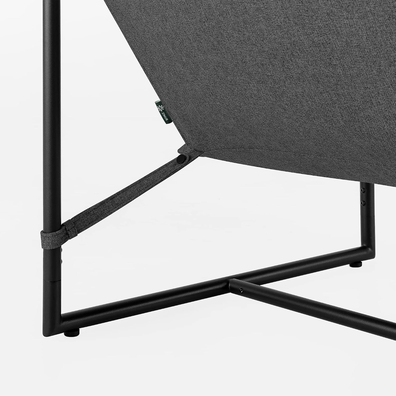 Zinus Aidan Sling Accent Chair, Metal Framed Armchair with Shredded Foam Cushioning, Dark Grey