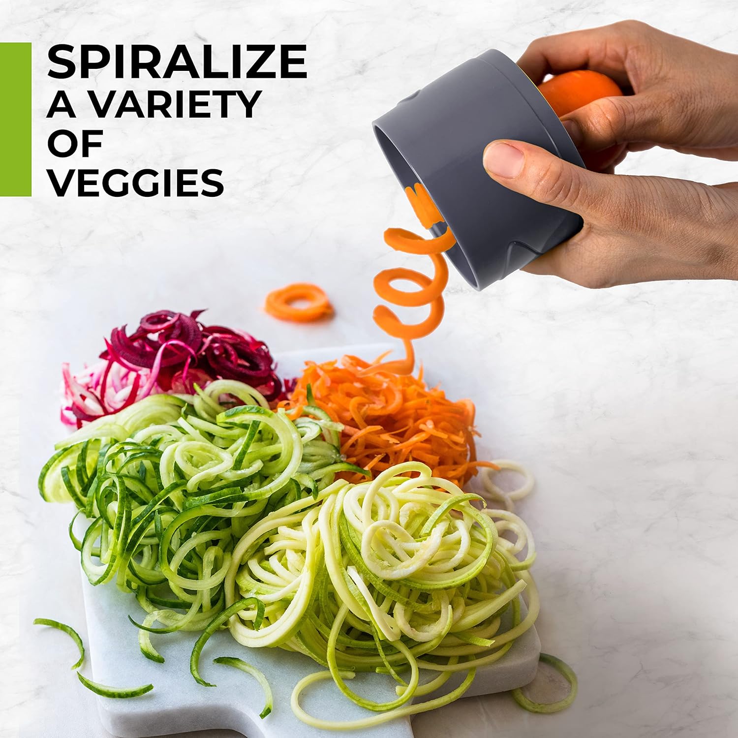 Mueller Spiralizer for Veggies & Salad Container for Lunch, 2 Pack