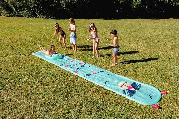 BigMouth Slip and Slide with Built-in Sprinklers, 18ft Long Summer Water Fun, Waterslide Includes Matching Sled, Easy Setup Outdoor Water Toy for Kids and Adults - Llama