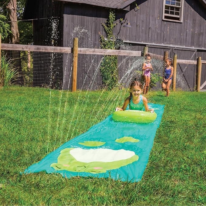 BigMouth x Squishmallows Wendy the Frog Lawn Water Slide, Includes Surf Glider, Outdoor Splash Toy for Backyard Lawn or Park - 18 Feet