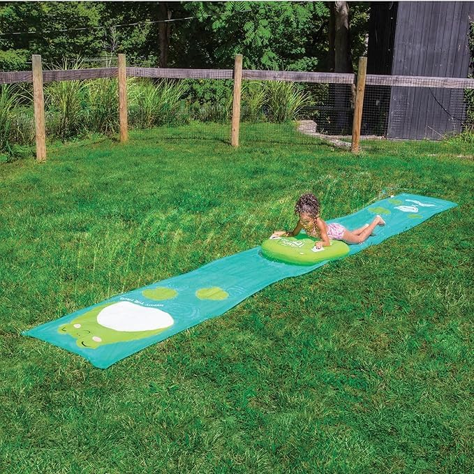 BigMouth x Squishmallows Wendy the Frog Lawn Water Slide, Includes Surf Glider, Outdoor Splash Toy for Backyard Lawn or Park - 18 Feet