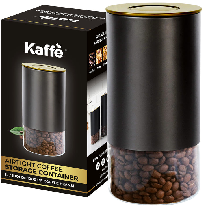 Kaffe Coffee Making Bundle- Includes Grinder, French Press, Measuring Spoon, Airtight Coffee Cannister, Set of 2 Cappuccino Cups