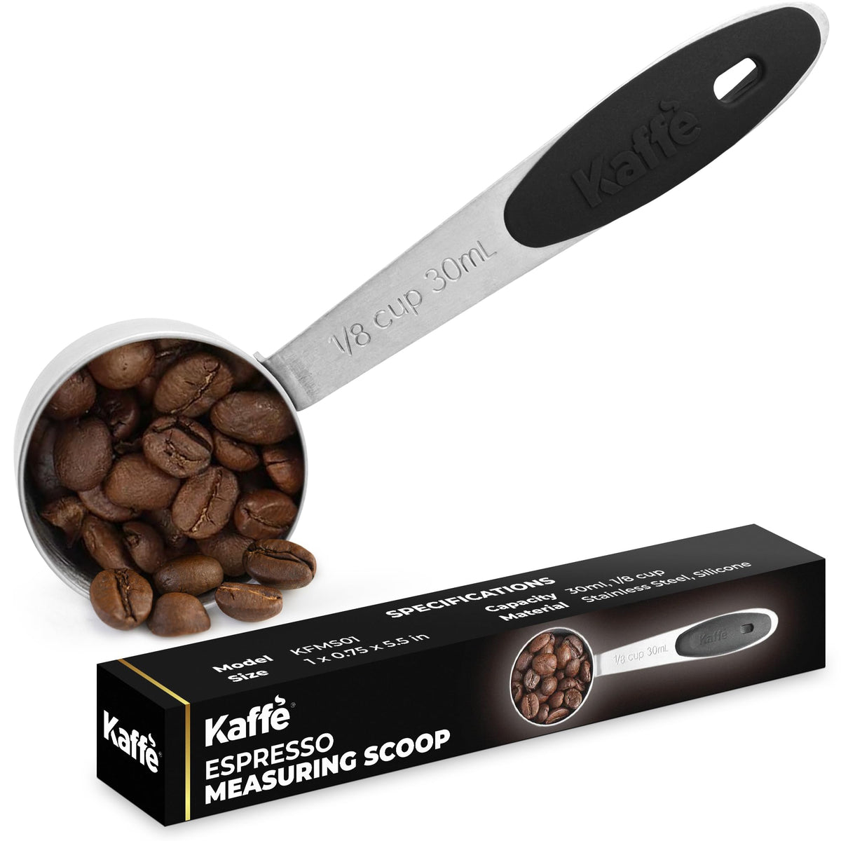 Kaffe Coffee Making Bundle- Includes Grinder, French Press, Measuring Spoon, Airtight Coffee Cannister, Set of 2 Cappuccino Cups