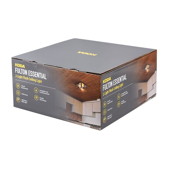 KODA Fulton Essential 2-Light Flush Ceiling Light