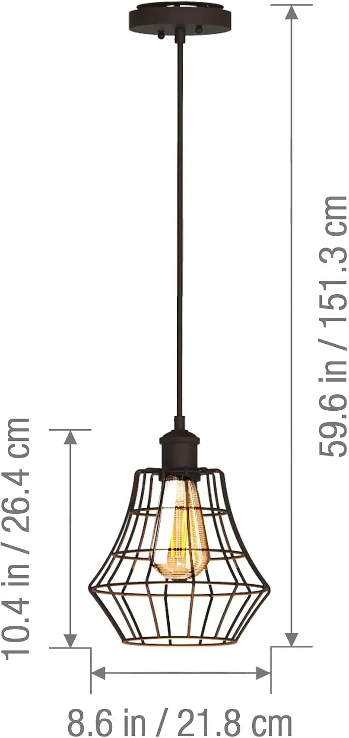 KODA Farmer 1 -Light Bronze Farmhouse Metal Teardrop Small Hanging Pendant Light