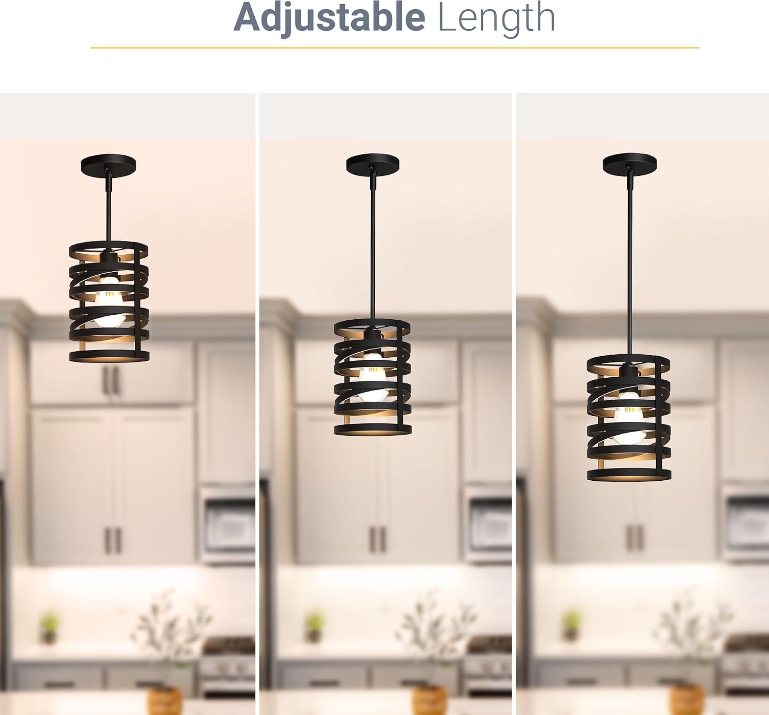 KODA Crafton 1 -Light Black Farmhouse Metal Drum Mini Hanging Pendant Light