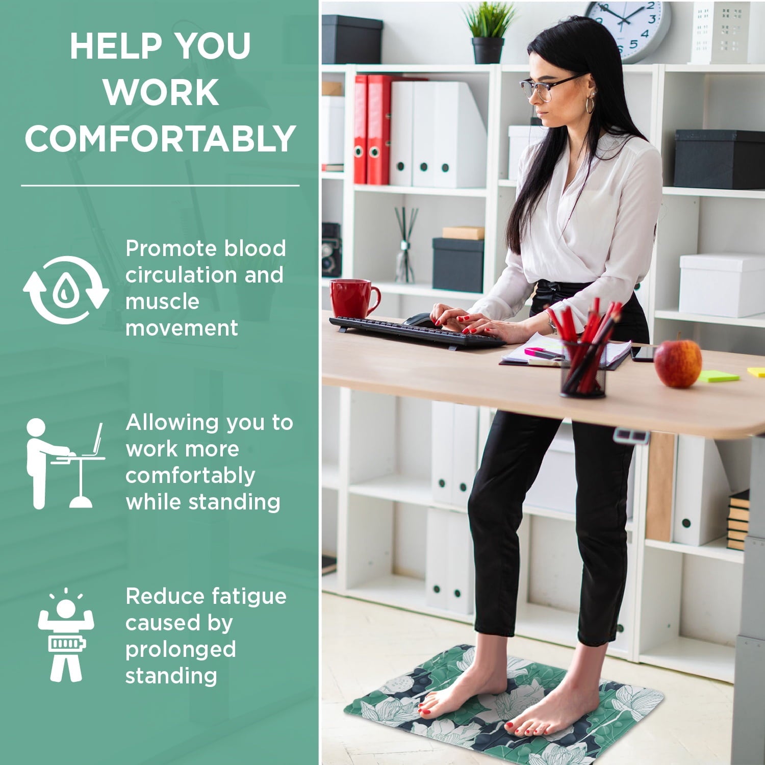 TGU-Sports Foot Massager Mat | Relieve Foot Pain Plantar Fasciitis Heel Arch Pain & Stress - Travel Reflexology Mat