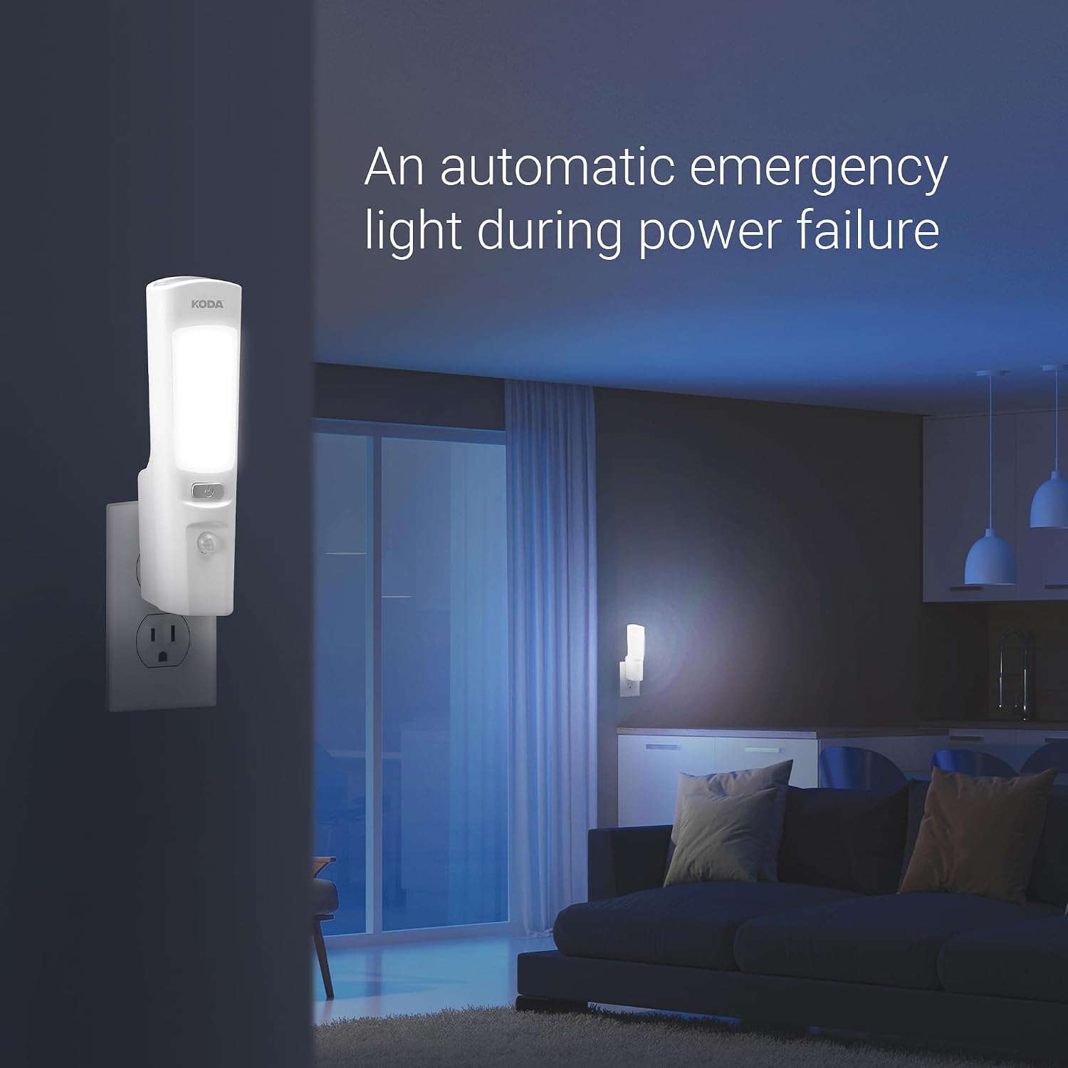 Koda 5.4 in. 1-Light Motion Activated Rechargeable Plug-in Integrated LED Flashlight Night Light 4000K White (3-Pack)