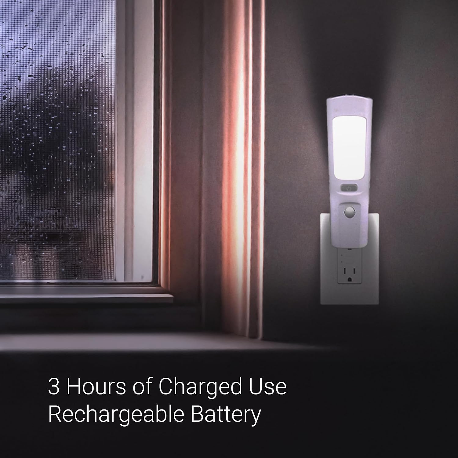 Koda 5.4 in. 1-Light Motion Activated Rechargeable Plug-in Integrated LED Flashlight Night Light 4000K White (3-Pack)