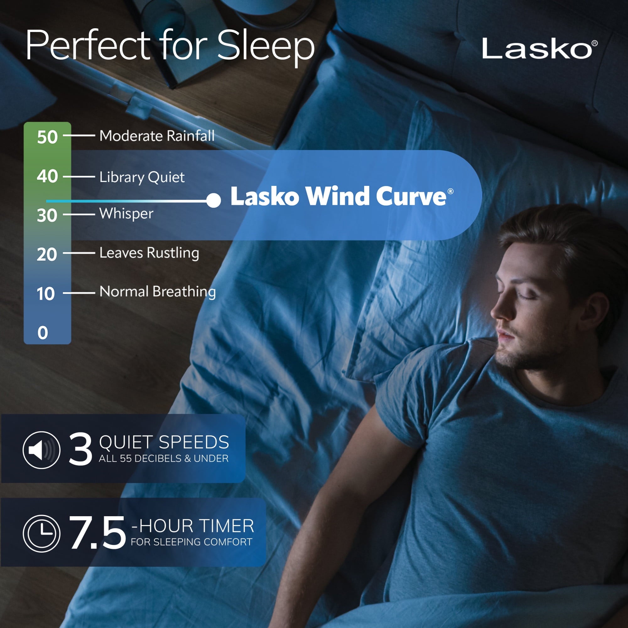 Lasko Wind Curve 42" 3-Speed Oscillating, Remote, 7.5-Hour Timer, Ionizer Tower Fan T42950