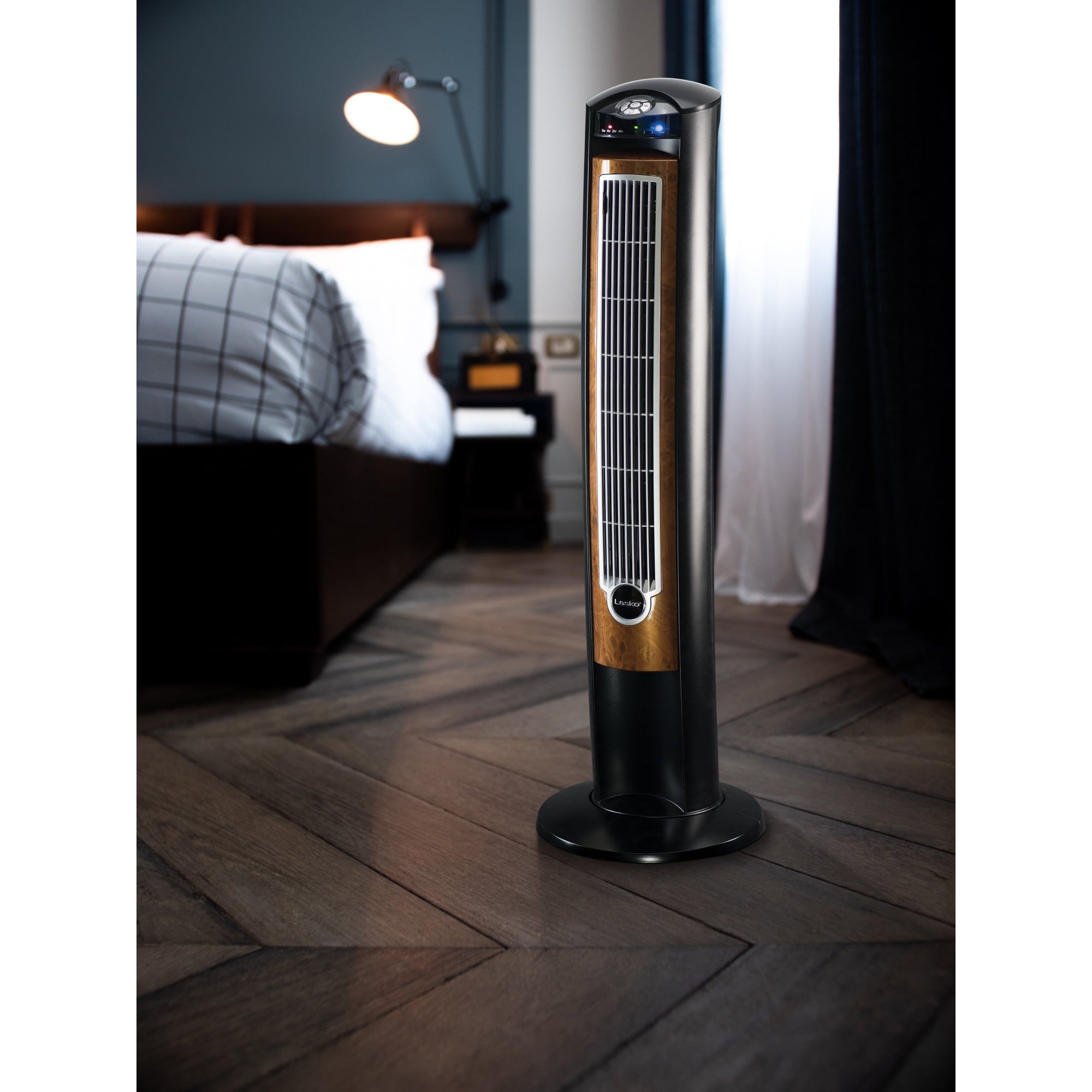 Lasko Wind Curve 42" 3-Speed Oscillating, Remote, 7.5-Hour Timer, Ionizer Tower Fan T42950