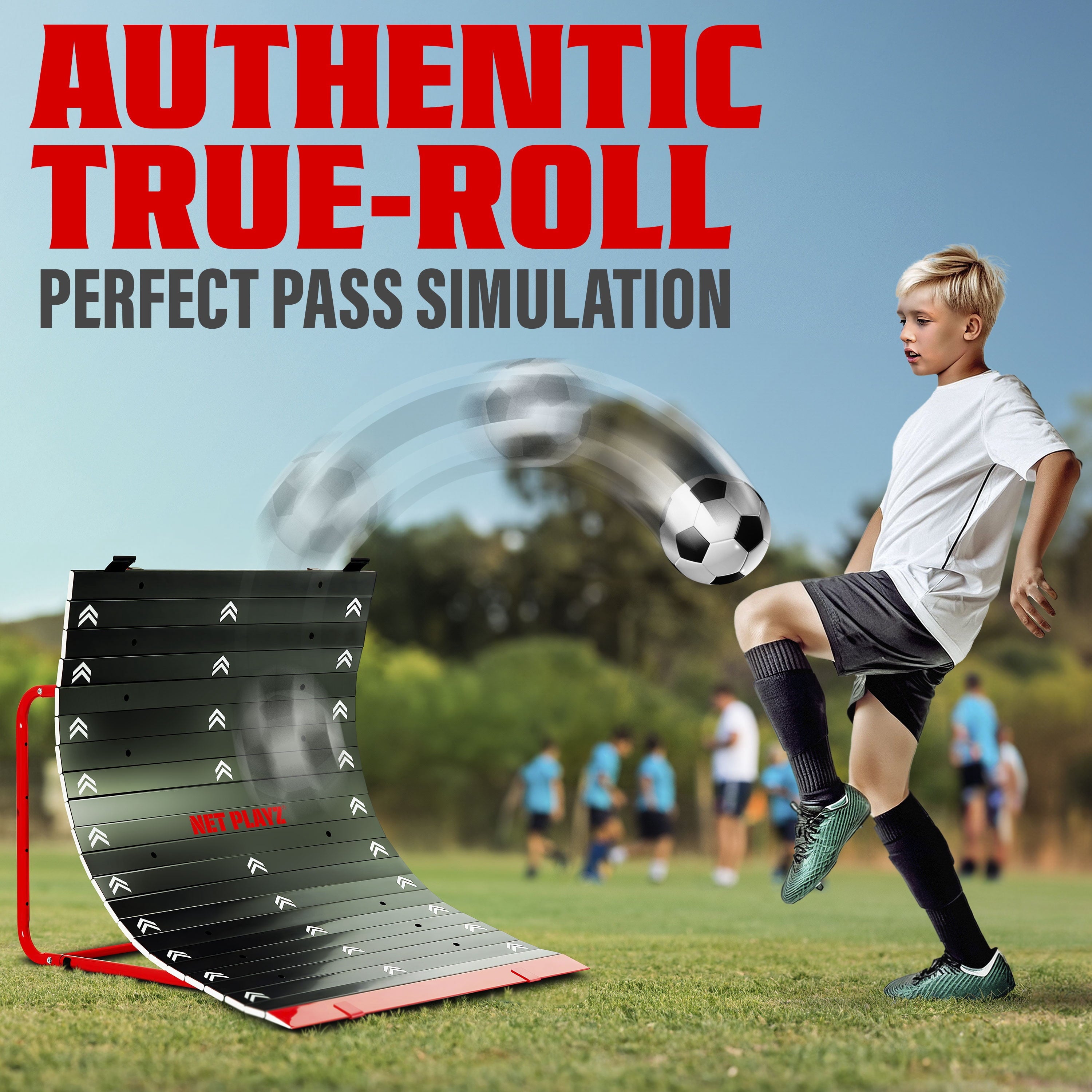 Soccer Return Ramp Kickback Soccer Rebounder Football Rebound Net | Net Playz Durable Steel Construction for Soccer Training