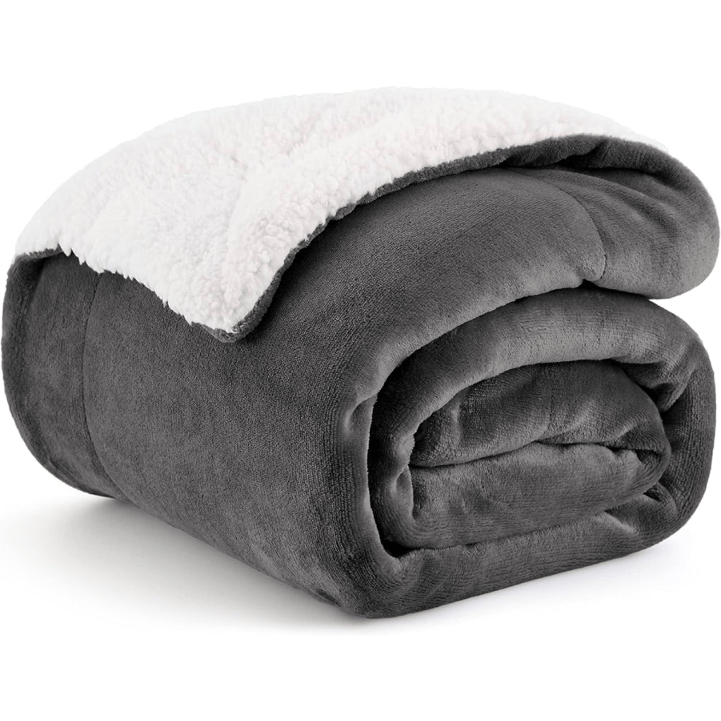 Perfectly Plush Mink Sherpa, Ultimate Blanket Oversized 60" x 72",  Reversible Hypoallergenic Comforter