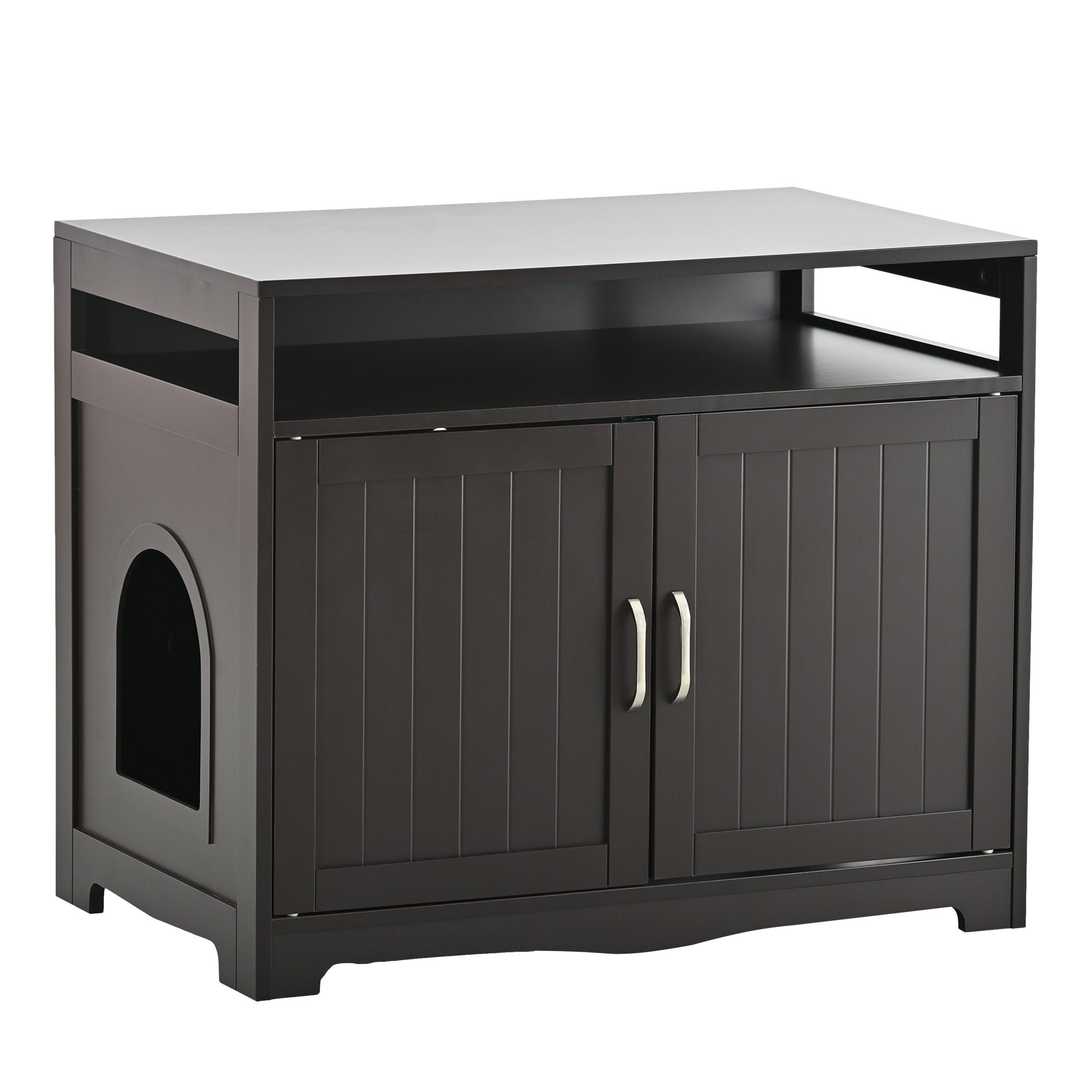 Cat Litter Box Enclosure with Hidden Plug and 2 Doors