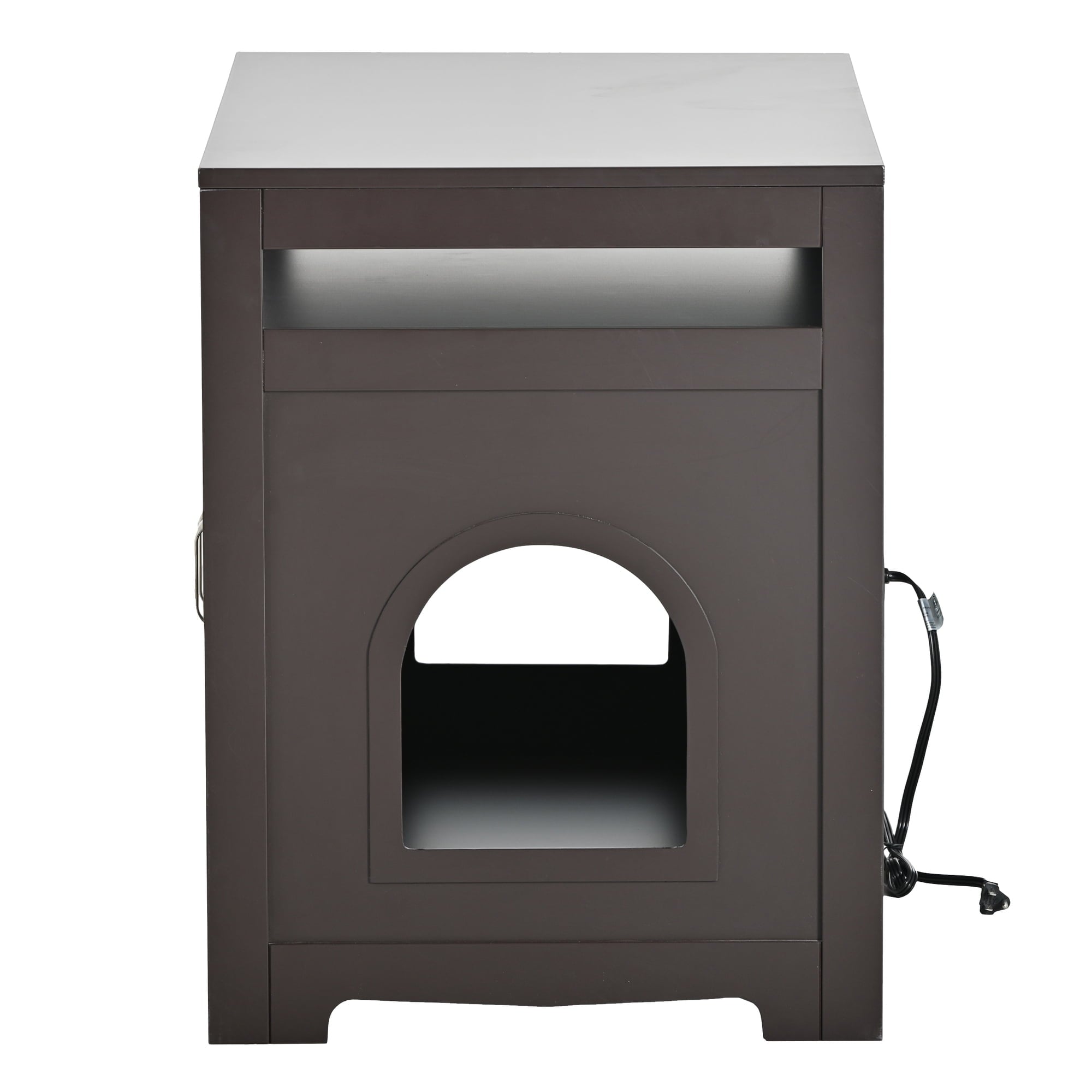 Cat Litter Box Enclosure with Hidden Plug and 2 Doors