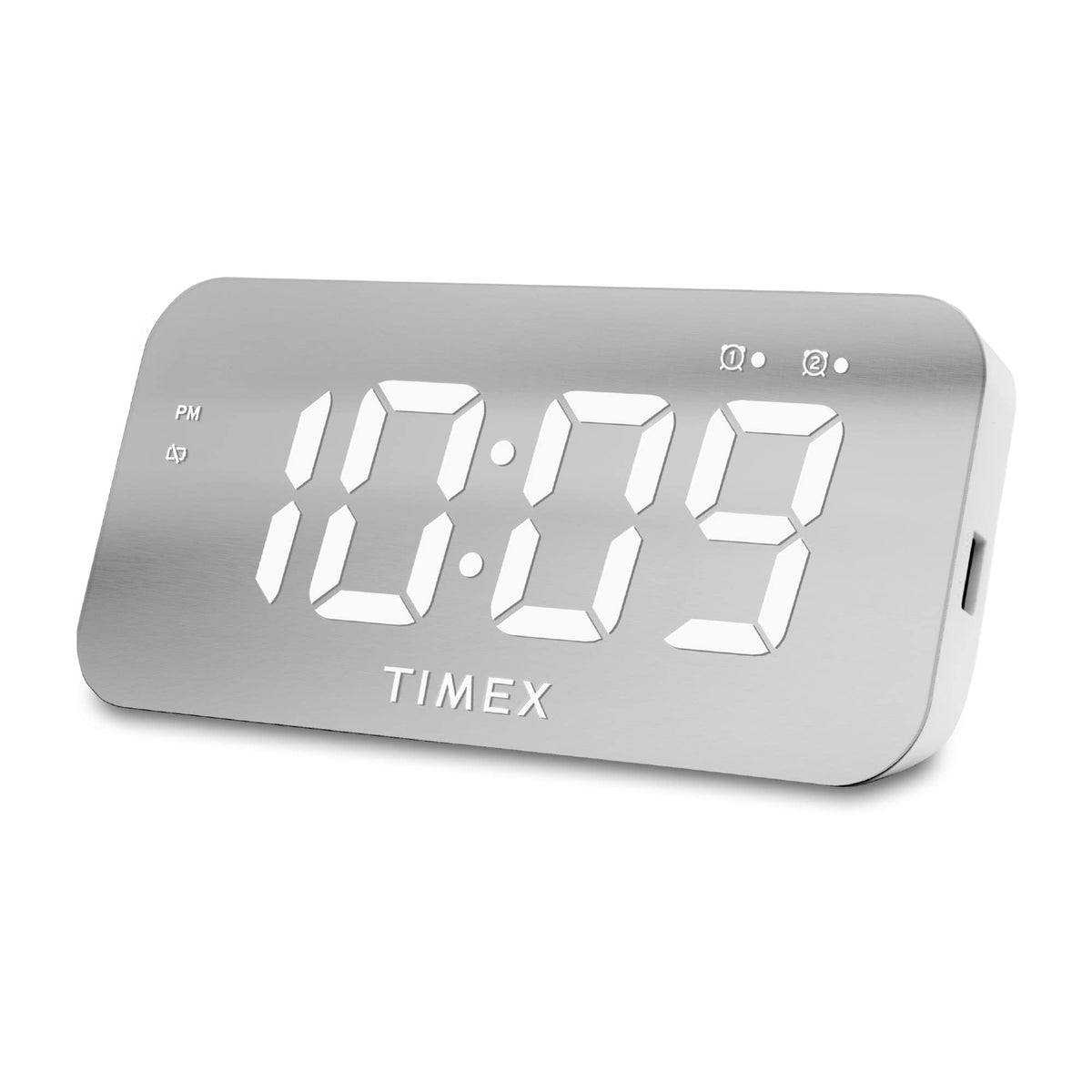 Timex Alarm Clock with USB Charger (5W) and Large Display, Digital Alarm Clock for Bedroom Includes 100-240V Universal Power Adapter (T1320)