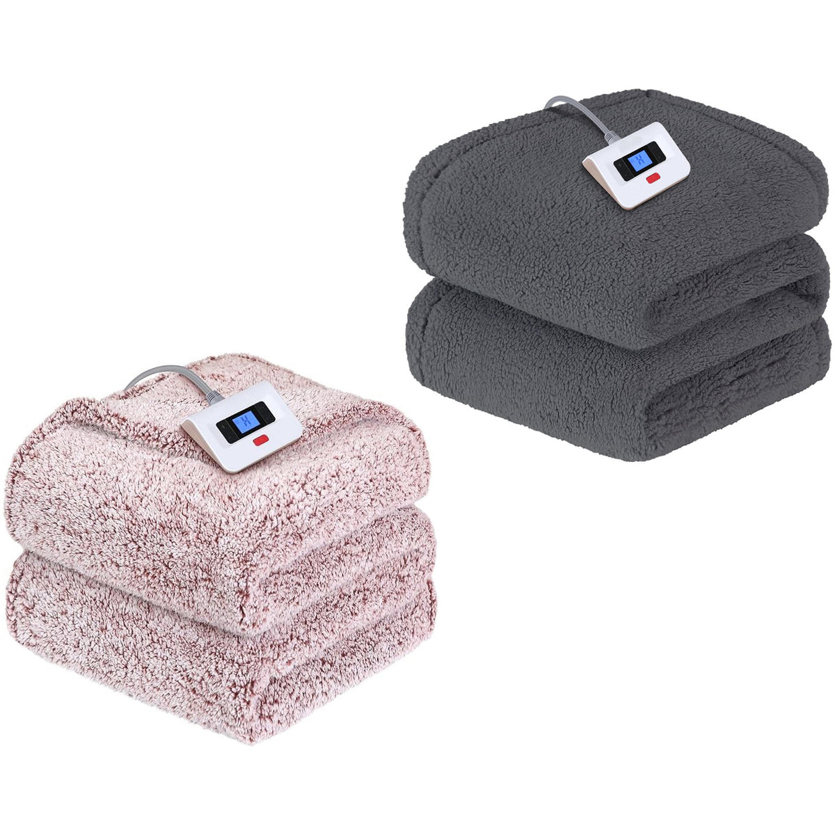 Warmrest Heated Electric -Soft Sherpa, 1-12 Hours Auto Off & 10 Heating Levels & Over-Heat Protection, Machine Washable