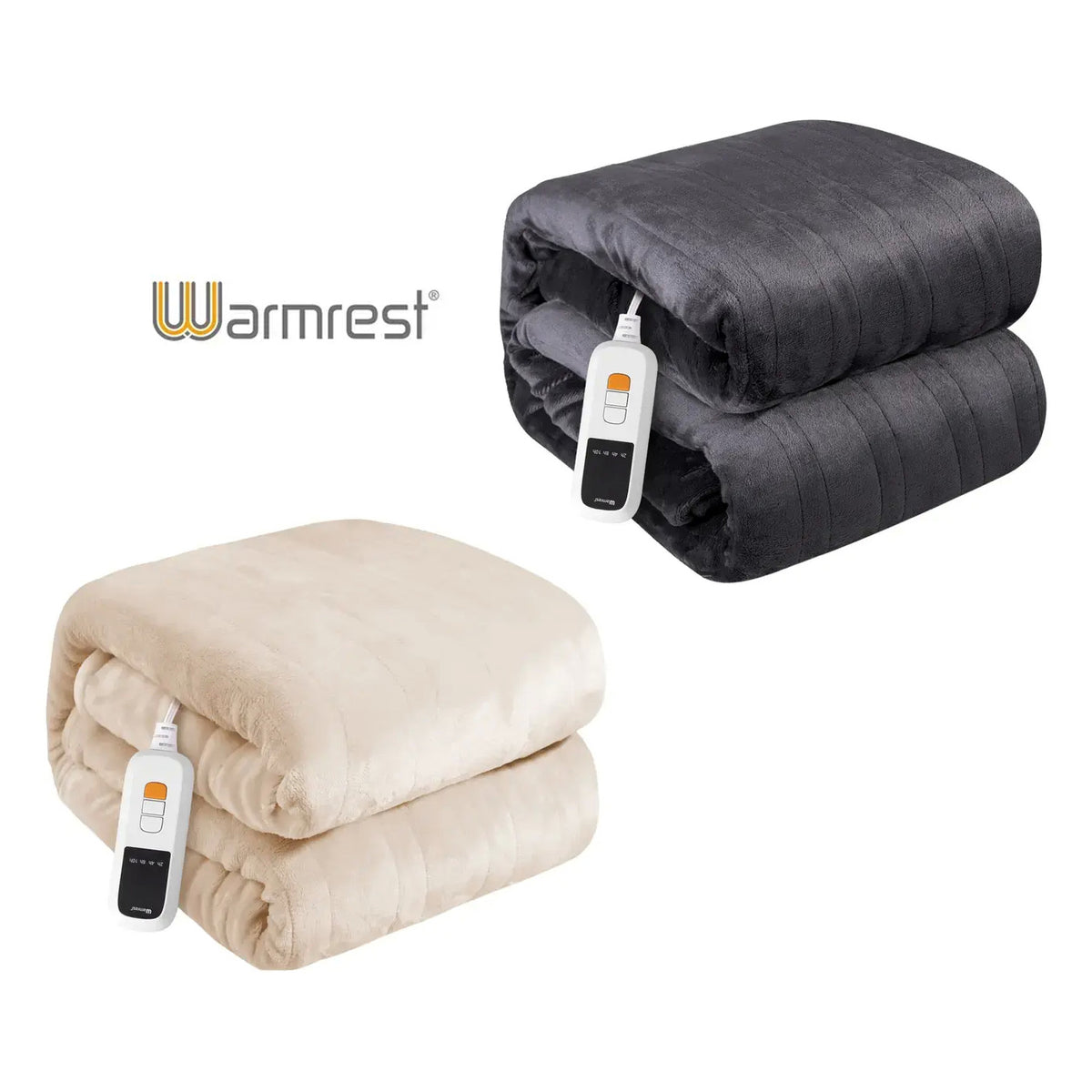 Warmrest Electric Blanket Heated Throw Blanket Soft Flannel, 6 Heat Levels Fast Heating, 1 to 10 Hours Auto-Off, Detachable Controller, Machine Washable