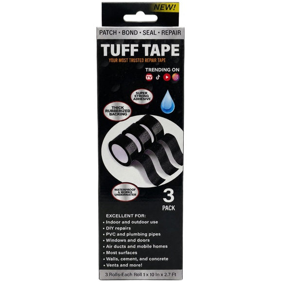 3pk Repair Focused Waterproof Double Sided Tuff Tape