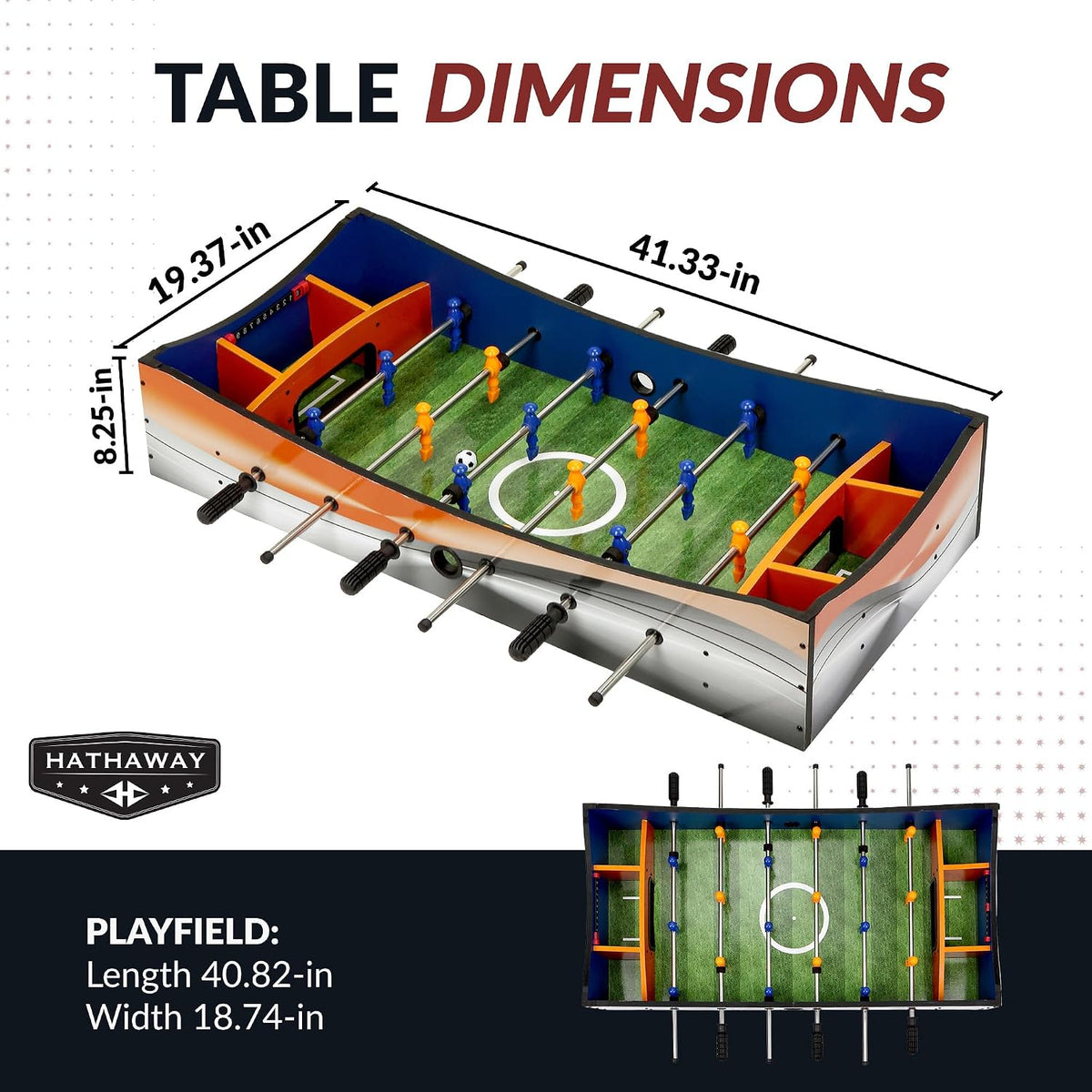 Hathaway Revolver 4 in 1 Multi Game Tabletop - 40-in Tabletop Games Set with Ping Pong, Glide Hockey, Finger Football, and Foosball Table for Family - Multi Game Table with Full Accessories