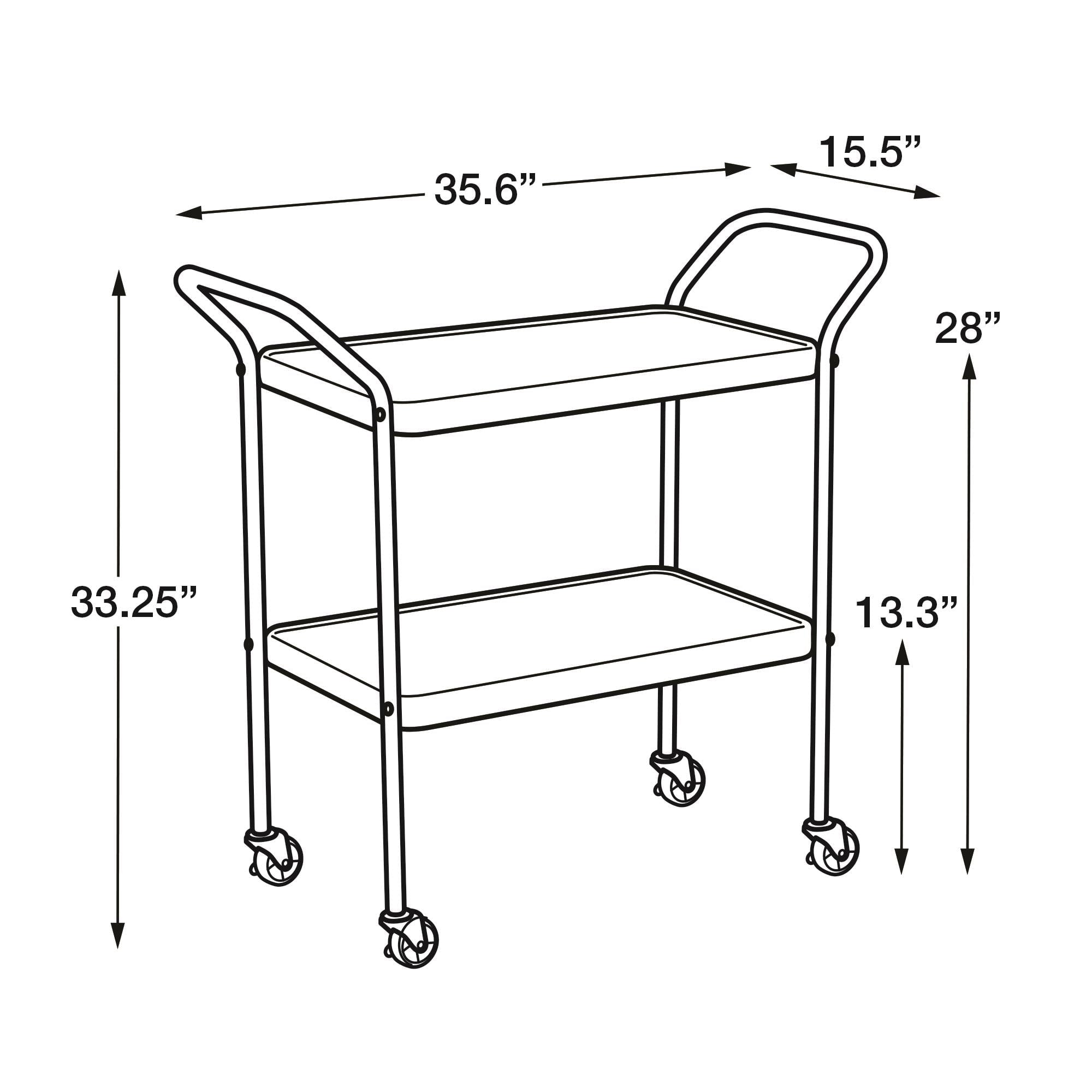 COSCO Stylaire 2 Tier Serving Cart, Red & Silver