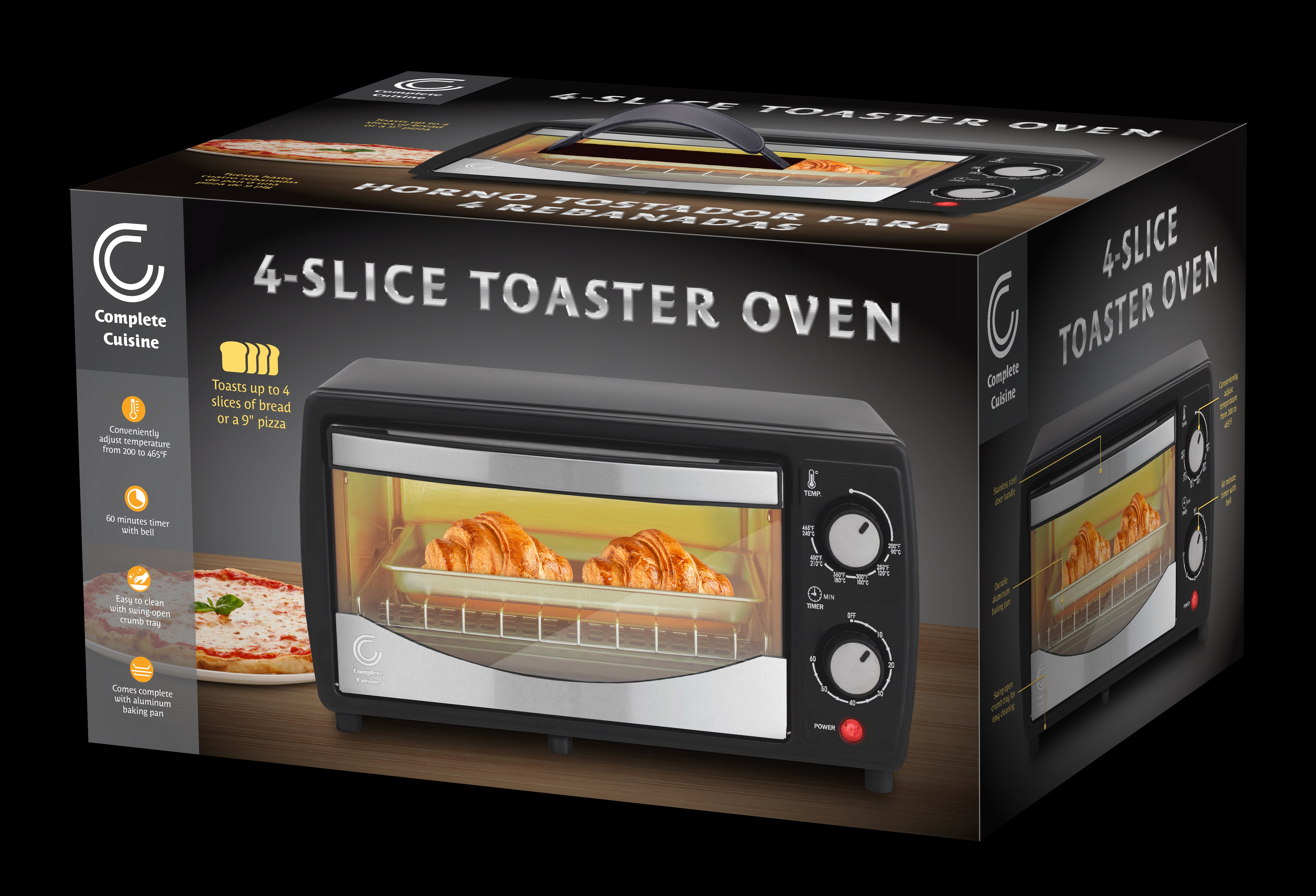 Complete Cuisine 4-Slice Toaster Oven, 9L