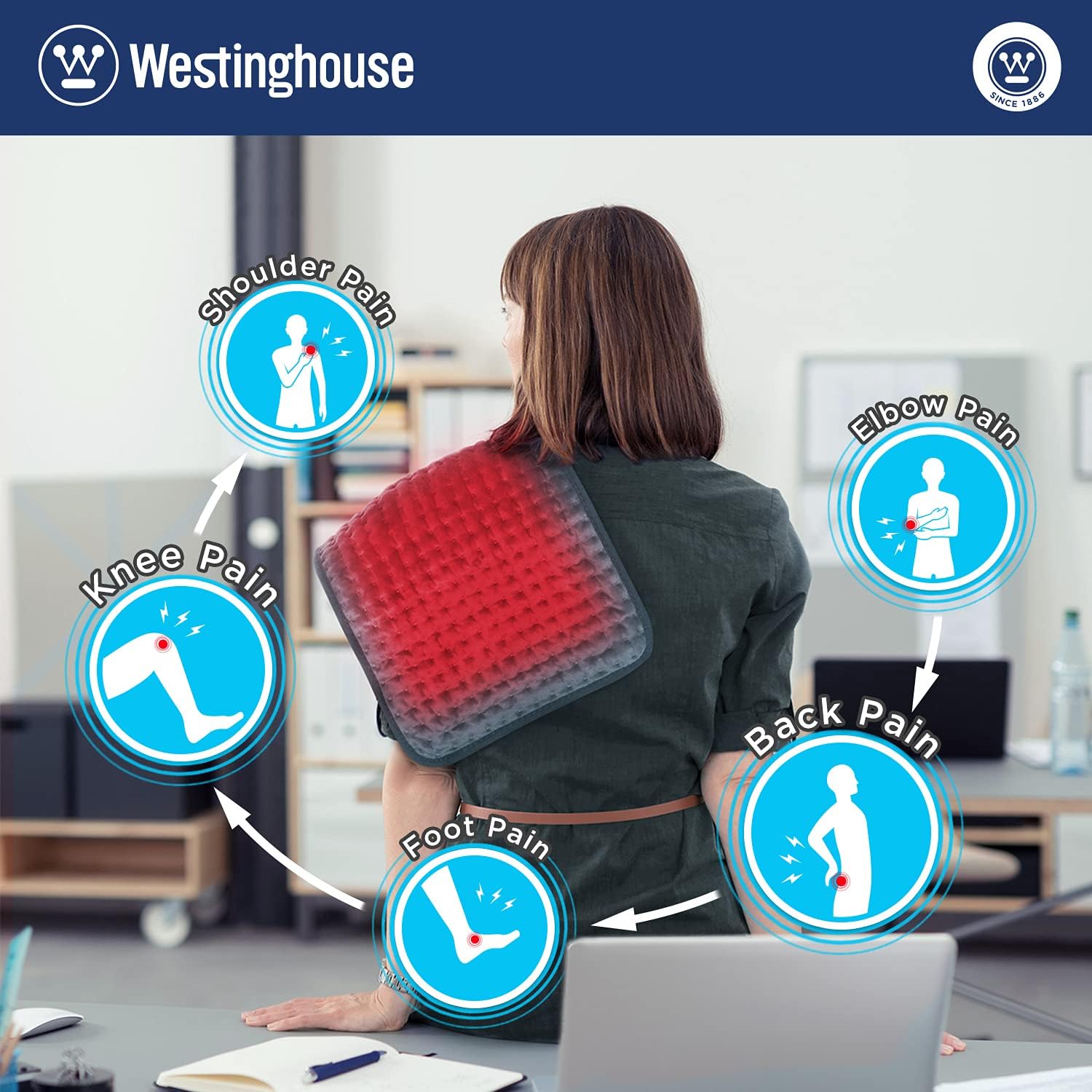 Westinghouse Electric Heating Pad for Back Pain Relief, 20 Pack