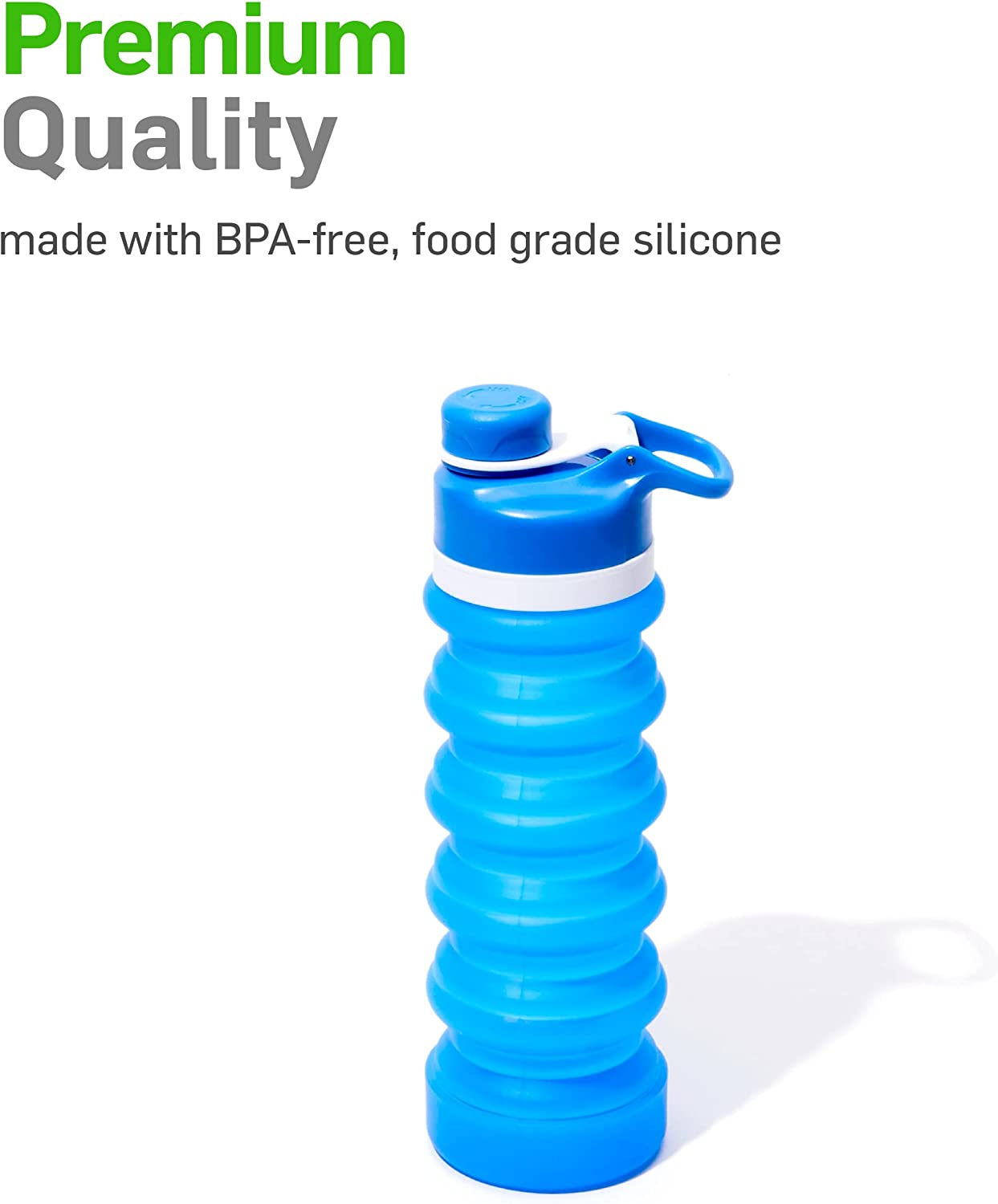NatraCure 18oz Collapsible Water Bottle, BPA-free
