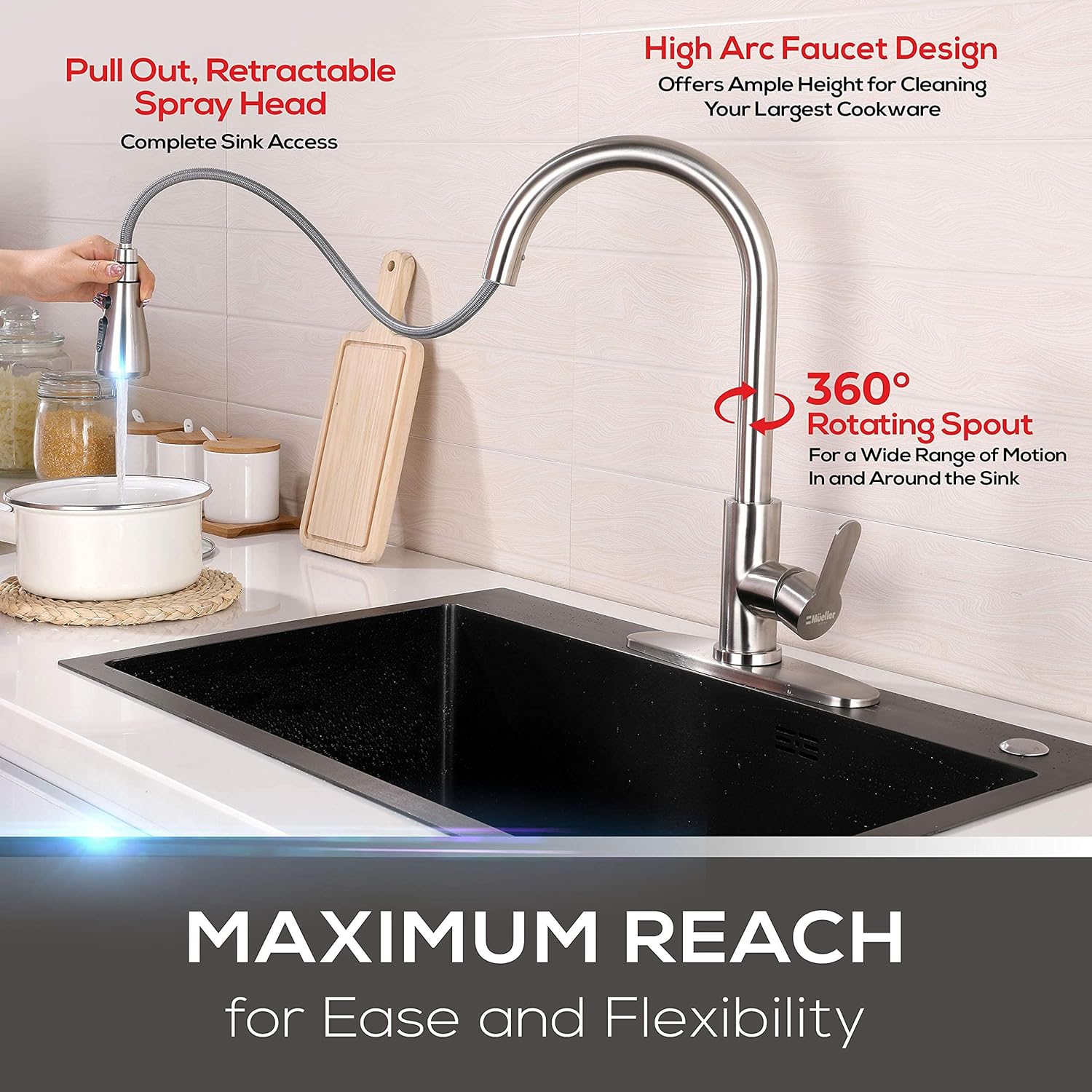 Mueller Pull-Down Single Handle Kitchen Faucet  Standard