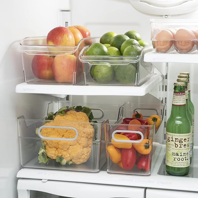 Multi-Use Organizer Bins | Pantry Organizer & Freezer Organizer Bins | Plastic Storage Containers | Bins for Home & Kitchen, 12 Pack