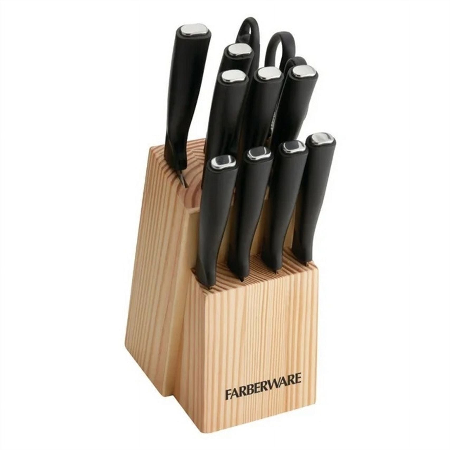 Farberware 12-Piece Nova Cutlery Block Set, Black