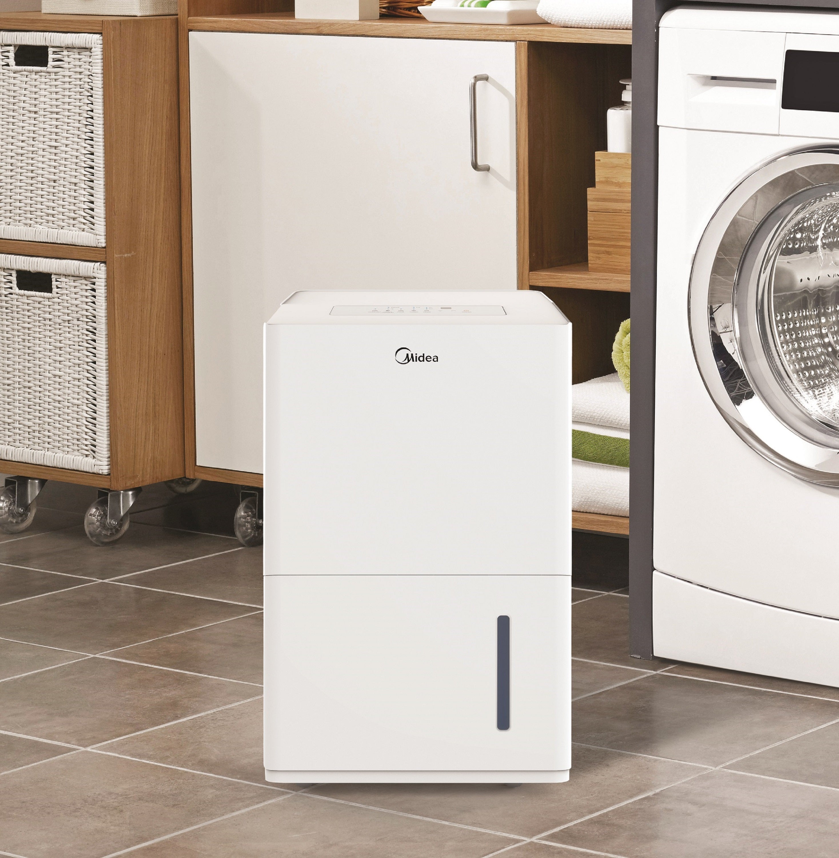 Restored Midea 35-Pint Energy Star Smart Dehumidifier for Very Damp Rooms, White, MAD35S1WWT (Factory Refurbished)