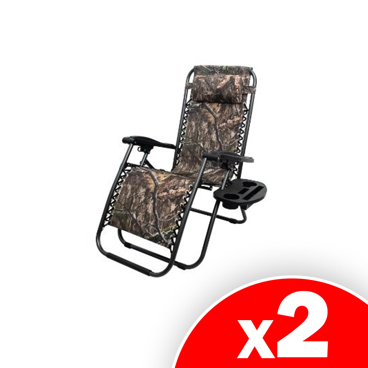 Trappers Peak Featuring Mossy Oak Camo Zero Gravity Chair, 2 Pack