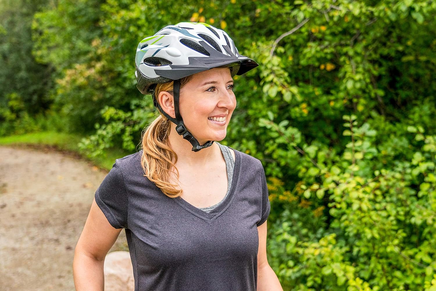 Schwinn Traveler Bike Helmet, Adult and Youth Sizes White/Green