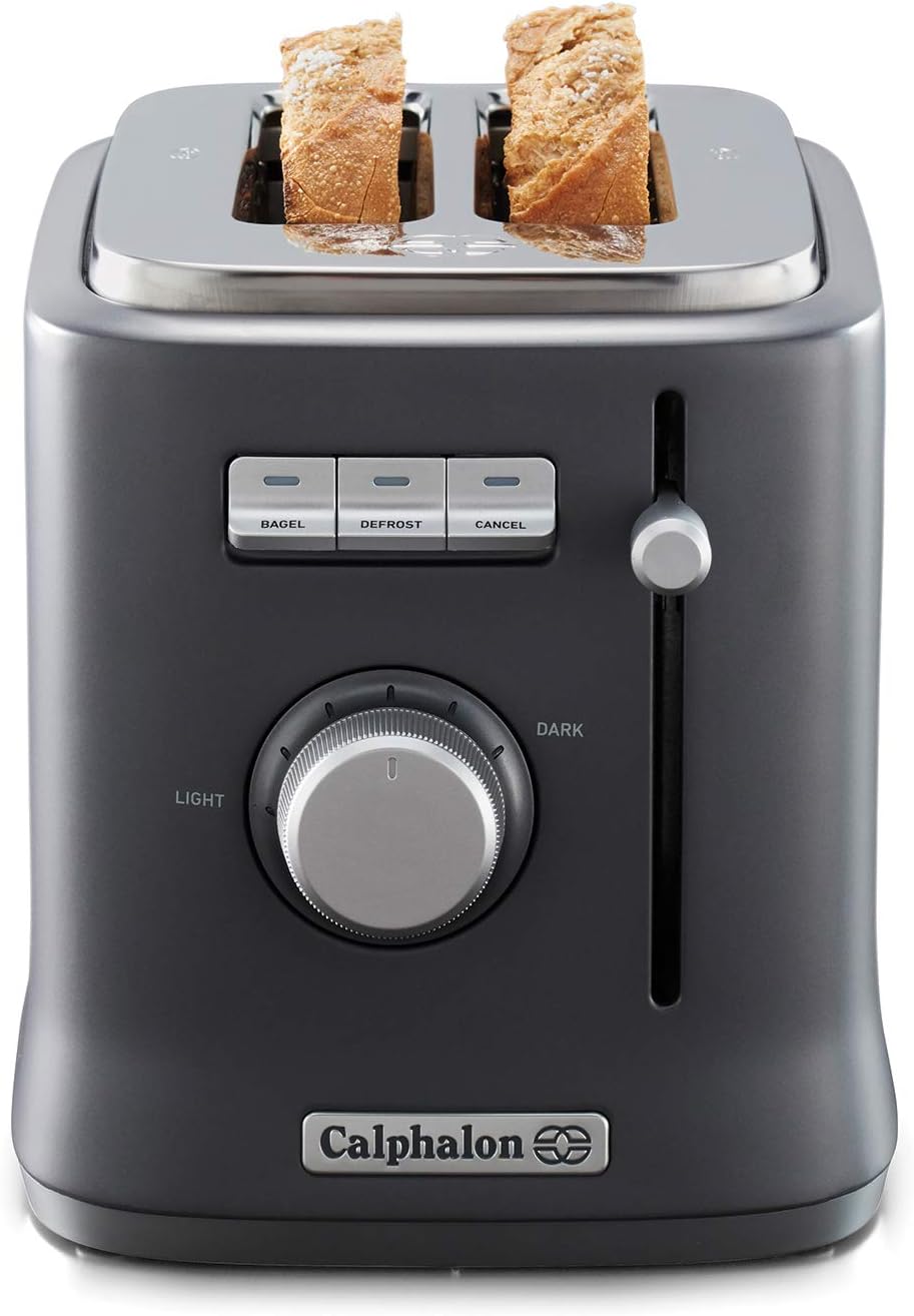 Calphalon 2-Slice Stainless Steel Toaster with 6 Shade Settings and Extra Wide Slots