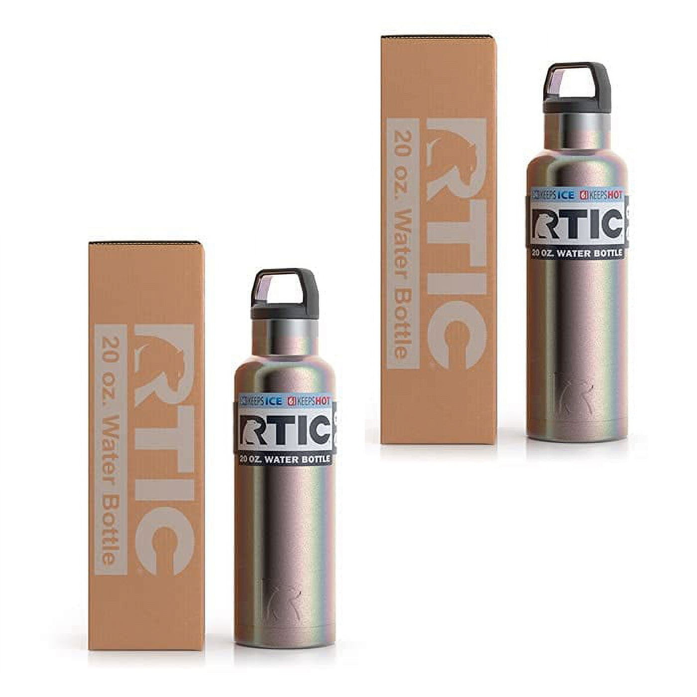 RTIC 36 oz Vacuum Insulated Water Bottle, Metal Stainless Steel