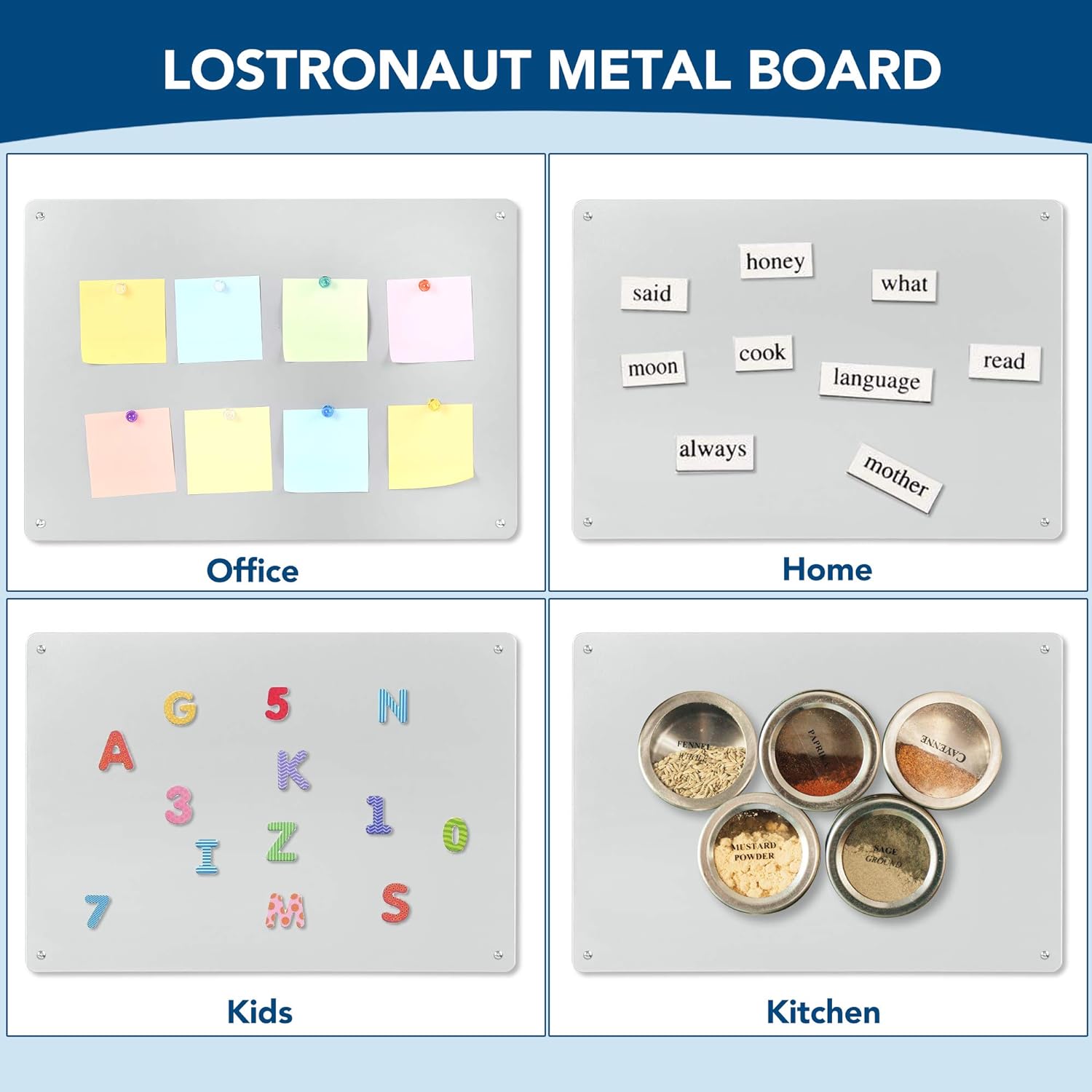 LOSTRONAUT Magnetic Metal Board 17.5 x 12